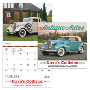 Antique Autos Appointment Wall Calendar - Stapled